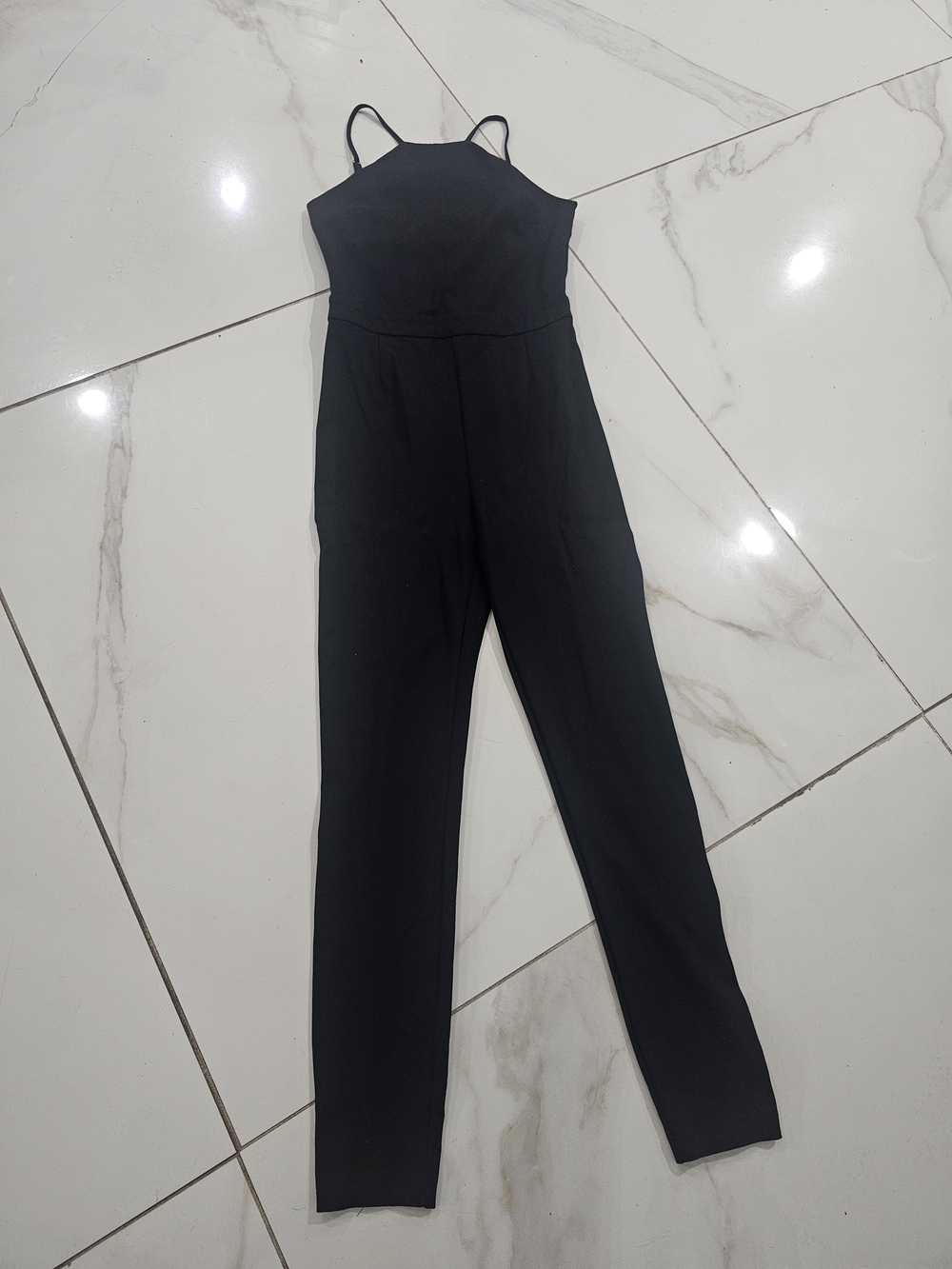 Guess Black Spaghetti-Strap Jumpsuit